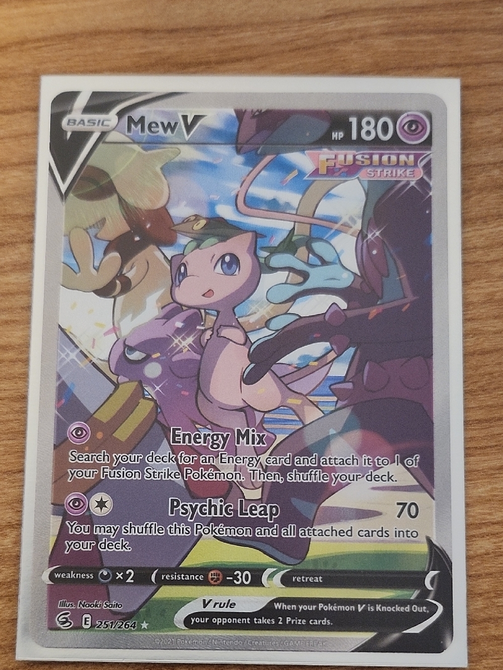 Mew V Fusion Strike Illustration Rare Full Art Card Ungraded